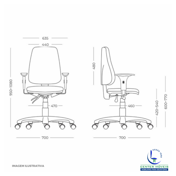 CADEIRA DE ESCRITÓRIO ERGONÔMICA COM ENCOSTO ALTO - Image 5